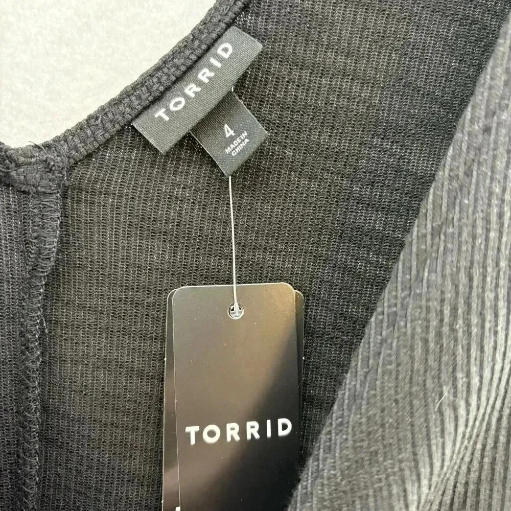 Torrid Women’s Ribbed Solid Black Midi Jersey‎ Sk… - image 8